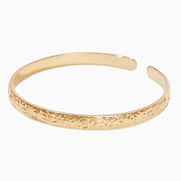 Our Spare Change Floral Cuff 18k Gold Plated Brass - Picture 1 of 7